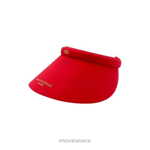 🔴 Balenciaga BB Logo Embroidered Visor - Red - Picture 2 of 6